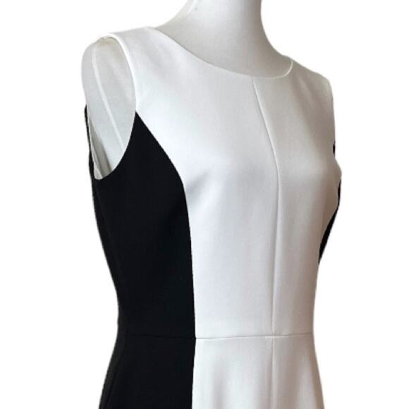 Preston & York Women’s Dress Sheath Classic Black White Color Block Size 8 - Picture 6 of 10